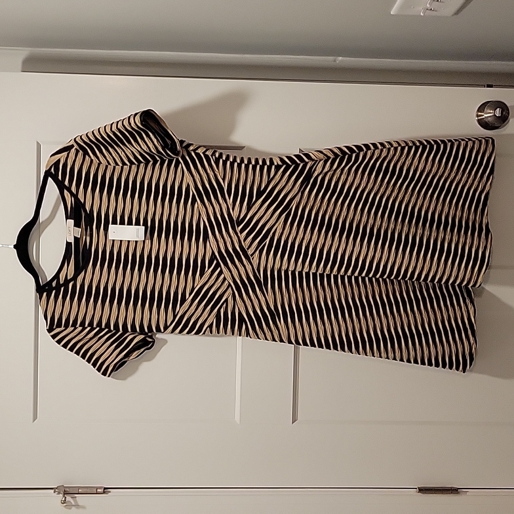 Loft NWT black and Tan Spandex Dress
